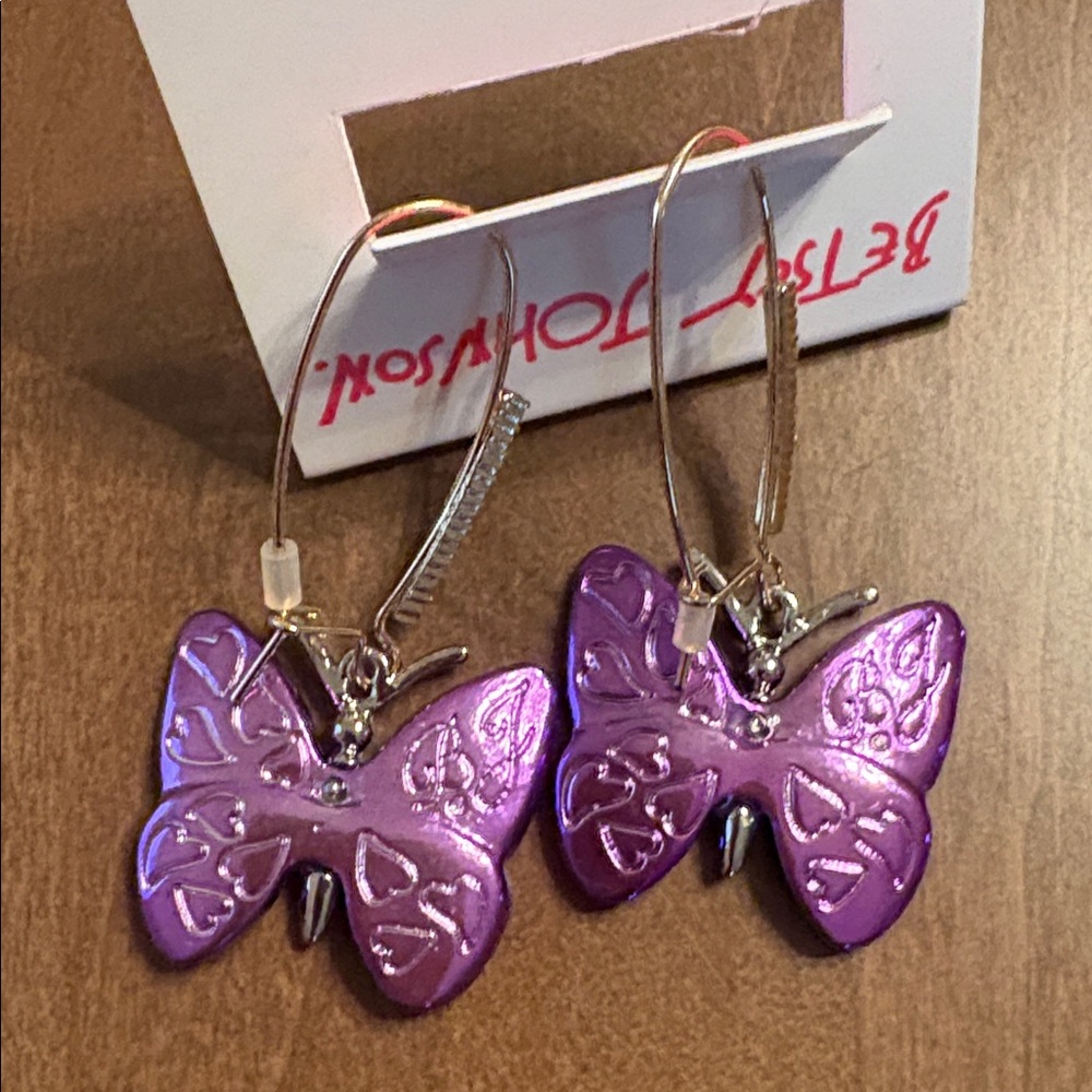 Betsey Johnson Purple Earrings - Price Now FIRM - Picture 7 of 12